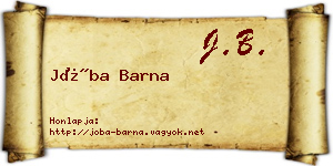 Jóba Barna névjegykártya