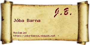 Jóba Barna névjegykártya