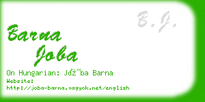 barna joba business card